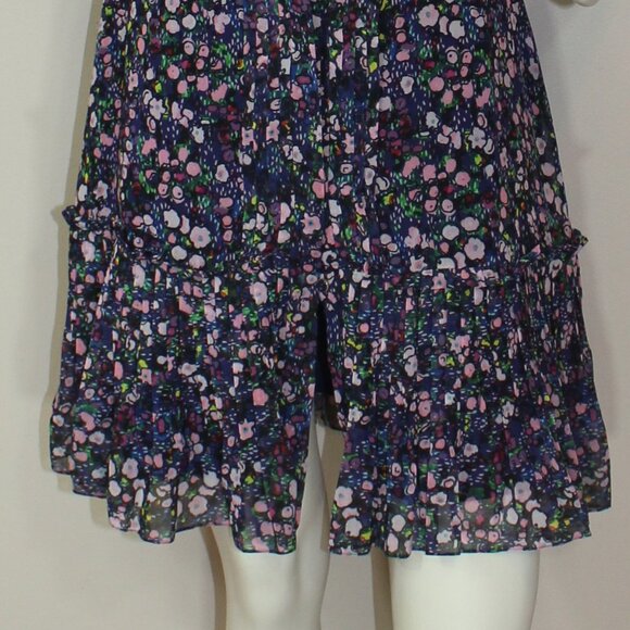 Saloni Bea Watercolor Blue Floral Button up lined Dress woman's US 8 - Picture 8 of 8